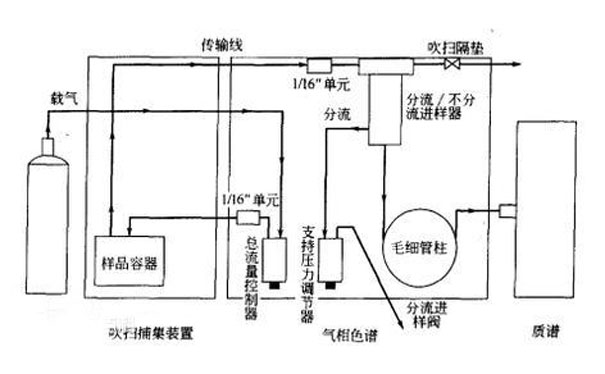 吹掃捕集自動(dòng)進(jìn)樣器和進(jìn)樣口可調(diào)壓的氣相色譜基本結(jié)構(gòu)